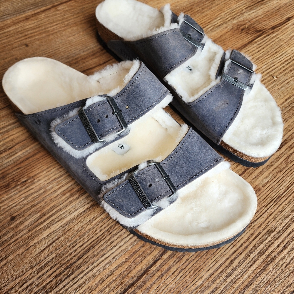Size 43 - 🆕️ BIRKENSTOCK ARIZONA Men'sì SHEARLING/IRON - Picture 10 of 15